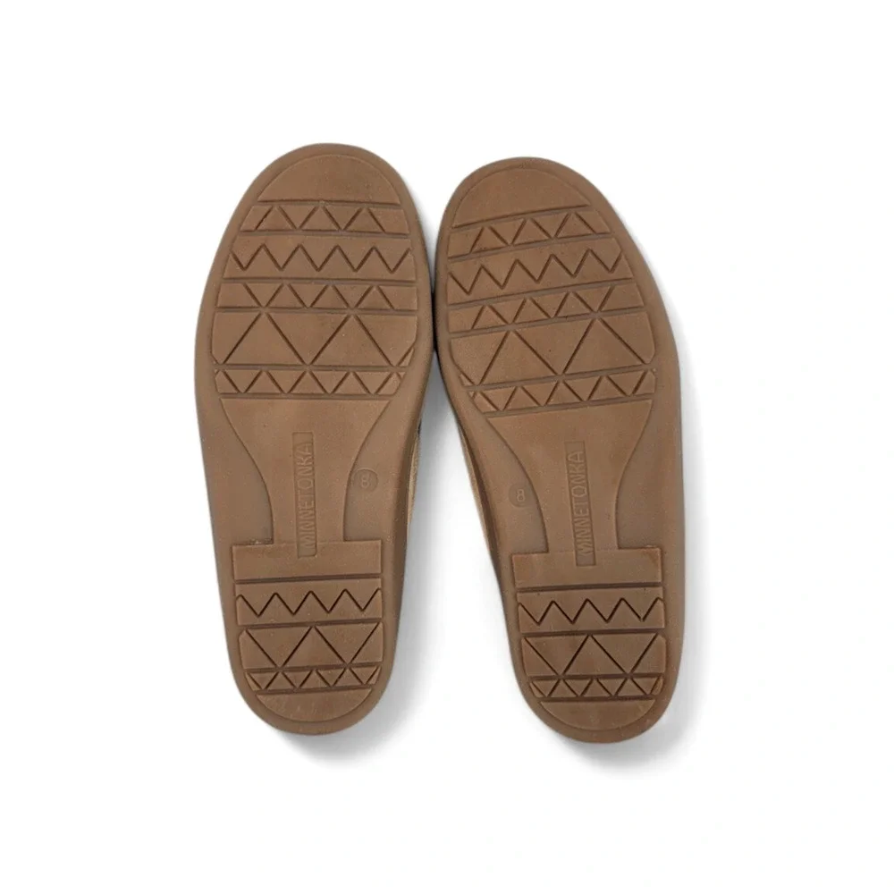 Minnetonka Men's Suede Moccasin Slippers Size‎ 8 Faux Fur Lined Indoor Outdoor